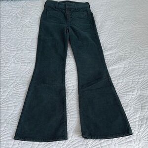 Women's Corduroy Flare Jeans in Dark Green